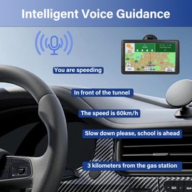 GPS Navigator for Car Truck RV 2025,Trucker GPS for Semi Truck,9 Inch Touchscreen with Latest Map,Lifetime Free Map Updates,Voice Directions,Speed&Traffic Alerts,Route Planning for All Vehicles