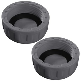 Lyeteung 2 PCS 40mm Pipe PVC Threaded Cap, Kitchen Sink Waste Pipe Blanking Cap Female Thread, Appliance Trap Blanking Cap, with Sealing Rubber Rings, for Sealing Joints and Pipes End, Grey