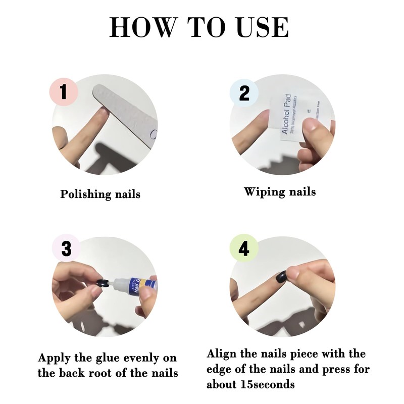 IMRAIN Blue Press on Toenails Short Square Fake Toe Nails