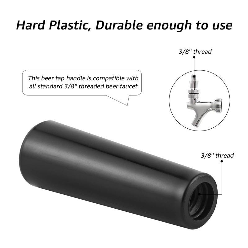 MRbrew 2 PCS Plastic Beer Tap Handle, Faucet Black Handle