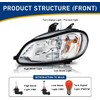 Left Set Headlights Fit For 2004-2013 Freightliner M2 Replacement Headlamp
