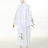 COSDREAMER Catholic Priest Alb Pleated Cross Pulpit Liturgical Cotta Vestment