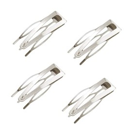 Metal Snap Hair Clip, 4 Pieces Double Handle Hair Clips, Mini Hair Clip, Girls Snap Hair Clips, for Girls Women Hair Making