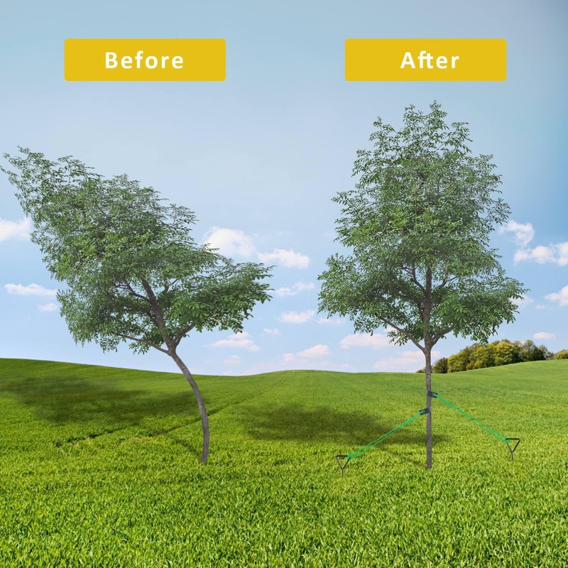 FCENDS Tree Stake Kit, Heavy Duty Spiral Tree Stakes and
