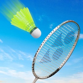 6 Piezas Pelota de Bádminton, Bolas de Bádminton de Entrenamiento Deportivo de Nylon, para Deportes de Interior y Exterior, Amarillo
