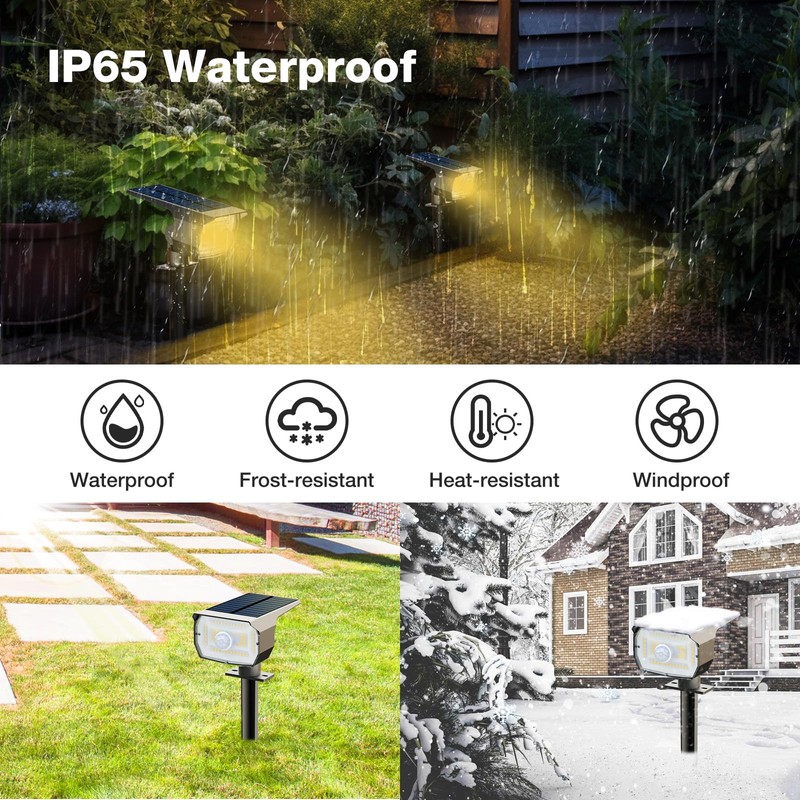 nipify Solar Spot Lights Outdoor Motion Sensor with 3 Modes,