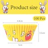 POPOYU 100Pcs Easter Yellow Bunny Paper Cupcake Cases for Baking,Rabbit
