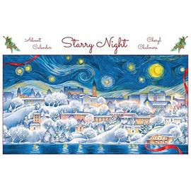Advent Calendar, Cornell Universty, Ithaca N.Y., Christmas Gift, Starry Night, Vincent van Gogh, Finger Lakes, Watercolor by Cheryl Chalmers