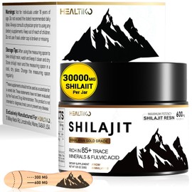 Shilajit Resin, Himalayan Shilajit Pure Himalayan Organic - 600mg Potency Gold Grade, Shilajit for Men & Women with 85+ Trace Minerals & Fulvic Acid, for Stamina, Immunity & Strength, 50 Serving (30g)