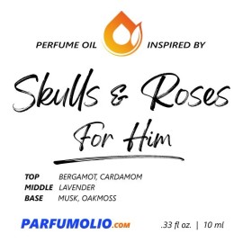 ParfumOlio SKULLS & ROSES For Him type Perfume Oil Replica - Body Oils - 10ml - Men's