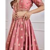 TRENDMALLS Satin Embroidery Sequence Work Lehenga Choli Unstitch Blouse with