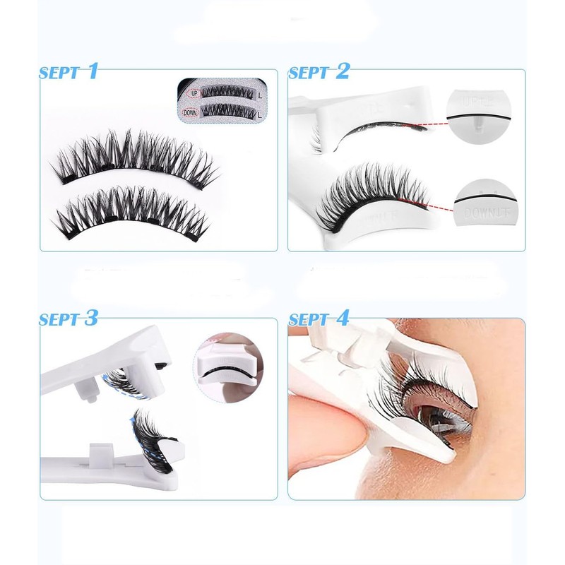 Magnetic Eyelashes Set with Applicator, Professional False Lashes Kit