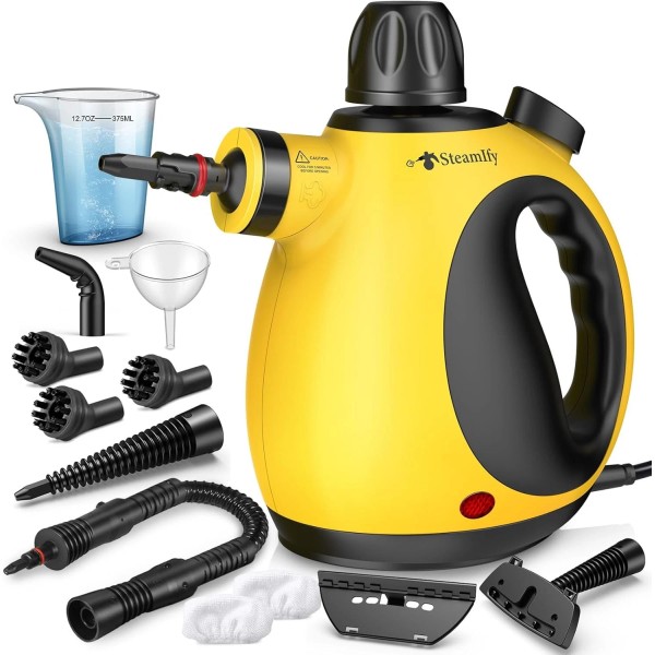 STEAMIFY Pressurized Handheld Steam Cleaner for Home, Multi-Surface Black &