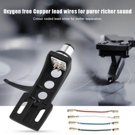 Yanmis Turntable Headshell Mount, Universal Phono Headshell with Lead Wires 6.3cm for Various Phono