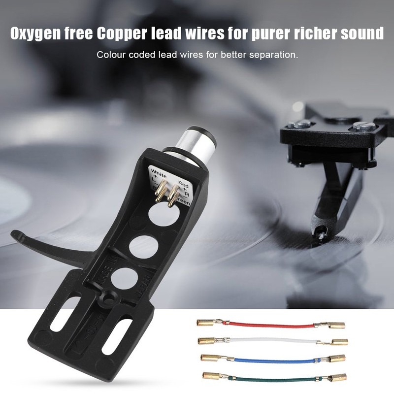 Yanmis Turntable Headshell Mount, Universal Phono Headshell with Lead Wires