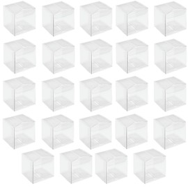 Stunning Medium Clear Favor Boxes - 3" x 3" x 3" (Pack of 24) - Elegant & Versatile Design - Ideal for Events & Gifts