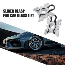 DACIRTY 4 PCS Window Glass Adjustment Slider Clip, 0.42 Inch Hole Diameter 1.09 Inch x 1.3 Inch Side Window Glass Lift Clip, DIY Repair Parts for Most Cars (White)