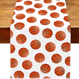 Buxiuer Basketball Table Runner Senior Night 2025 Decoration Sports Ball Themed Birthday Party Dining Room Home Kitchen Island Decor (13" x 72")