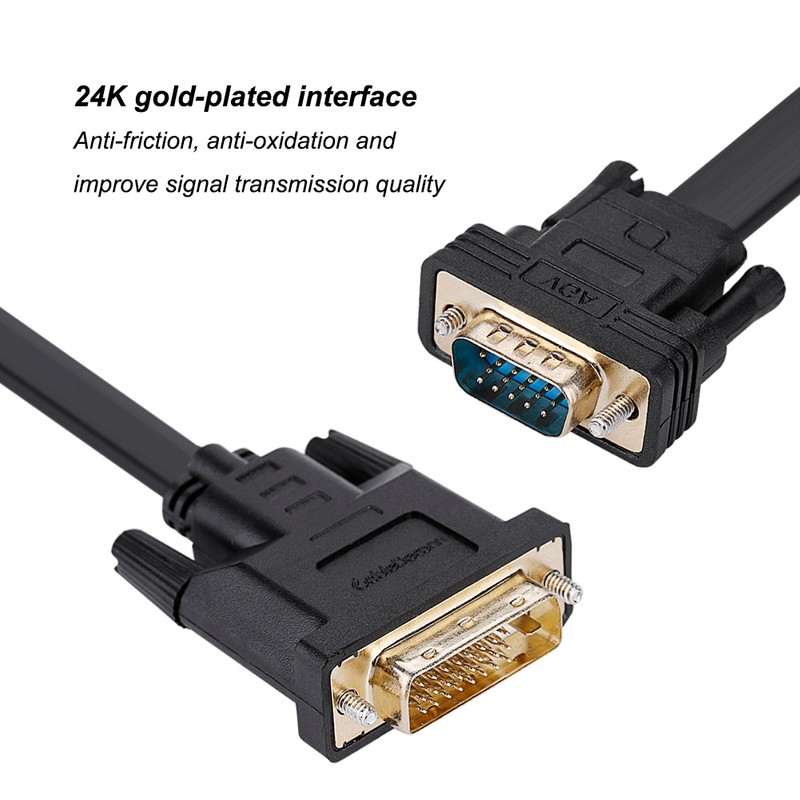CableDeconn 1080P DVI 24+1 Male To VGA Male Adapter Converter
