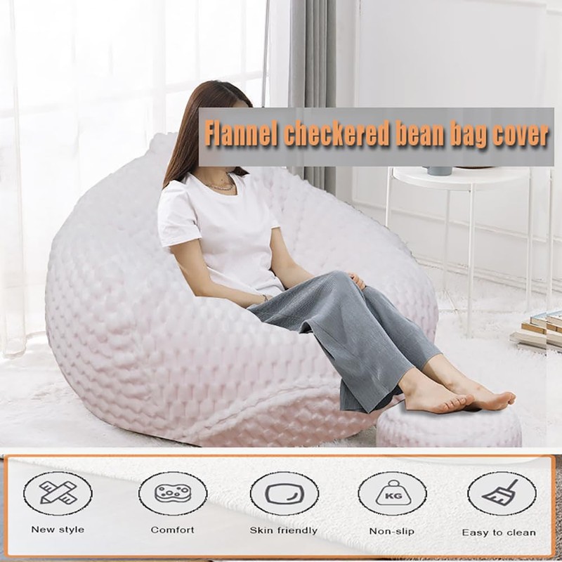 Soft Bean Bag Chair Cover No filler Sofa Cover Storage