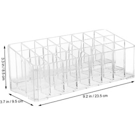 Soporte para lápiz labial, Mtxorvix 24 Rejillas Organizador de Labiales, Soporte Transparente para Lápiz Labial, Organizador de Maquillaje, Caja de Acrílico para Cosméticos, Esmalte de Uñas, Pinceles