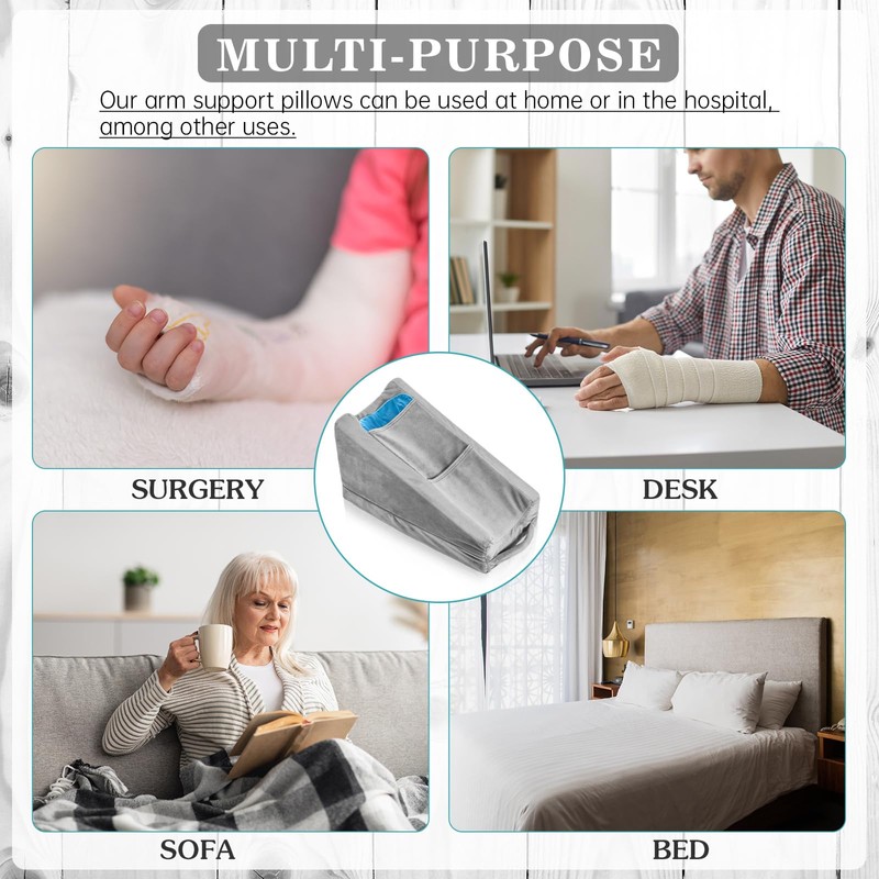 Buryeah Arm Elevation Pillow with 2 Pockets, Soft Ergonomic Support
