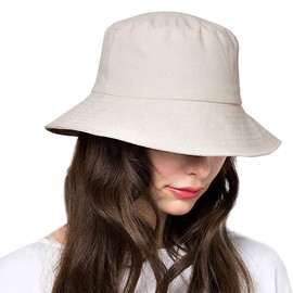 Tree Nest Sombreros de Pescador para Mujeres,Sombrero de Sol de Playa de Viaje de Verano,Sombrero de Pescador de Color Sólido,Sombrero Unisex Plegable,Protector Gorro Pescador Anti-UV UPF 50+,Beige
