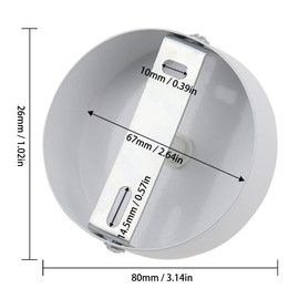Alppihym Pack of 2 Metal White Canopy Light Pendant Ceiling Canopy Cover 80 mm Ceiling Light Connection Metal Junction Box Canopy Light Accessories