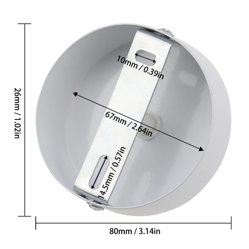Alppihym Pack of 2 Metal White Canopy Light Pendant Ceiling