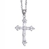 RIZILIA Crucifix Cross Pendant with 45cm(18") Chain & Trapezoid Cut