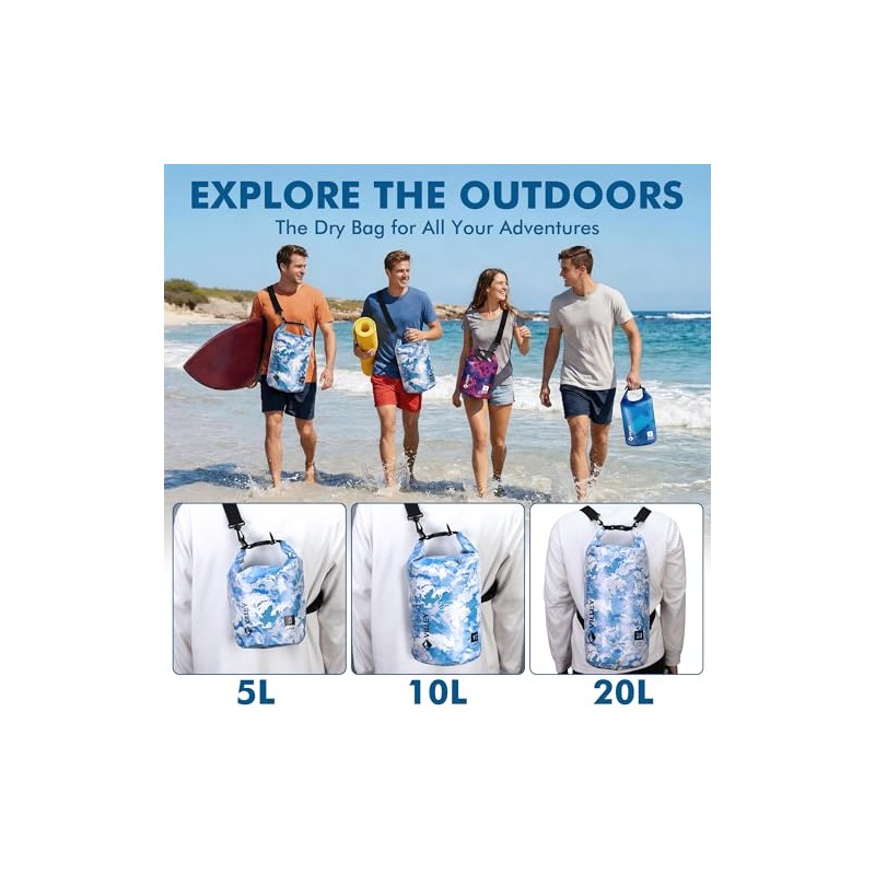 VILLEY - Bolsa seca impermeable de 5 L, 10 L,