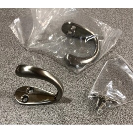 Unbranded (Lot of 2) Satin Stainless Steel Hooks Coat Robe with mounting screws