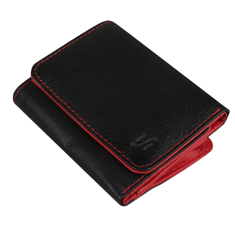 STARHIDE Ladies RFID Blocking Compact Genuine Leather Small Wallet with
