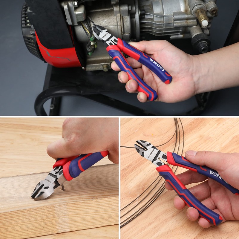 WORKPRO 6” Wire Cutters Heavy Duty CRV Steel, Diagonal Pliers