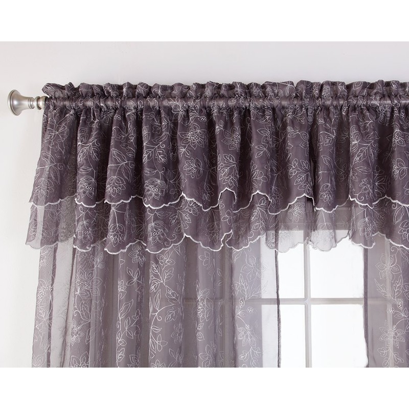 Stylemaster Renaissance Home Fashion Reese Embroidered Sheer Rod Pocket Panel,