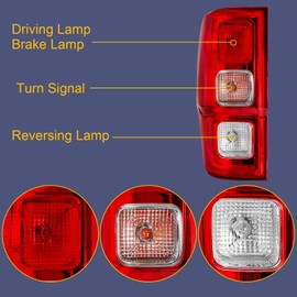 Vomal Tail Light Compatible With 2019-2022 Ford Ranger XL XLT 2019 2020 2021 2022 Ford Ranger Left Side Rear Lamp 19-23 2019-2023 (Chrome Trim - L)