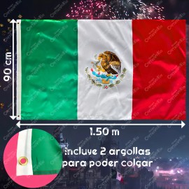Bandera Grupo Carnavallia México Viva México Fiestas Patrias 150x90cm Satinada