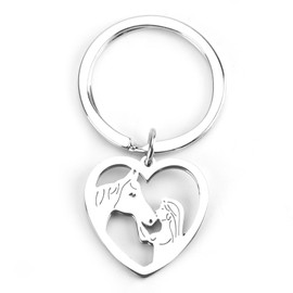 MUCOOS Unique Horse Keychain with Cute Horse Charms,Stainless Steel Pendant for Couples, Gift for Birthdays, Valentine's Day & Anniversaries,Charming Horse Charms Keychain for Every Occasion