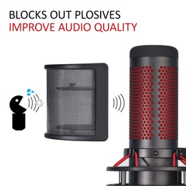 QuadCast Pop Filter - Microphone Windscreen Cover Compatible with HyperX QuadCast S USB Gaming Microphone by YOUSHARES