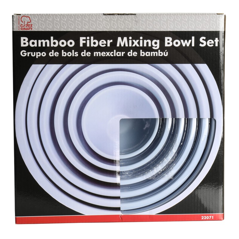 Chef Craft Eco Bamboo Fiber Mixing Bowl Set, 6 Piece