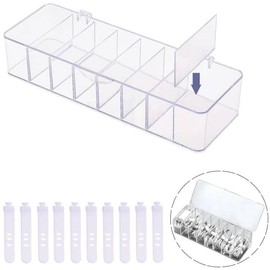 Organizador de Cables con 10 Bridas,Caja Organizadora Electrónica para Encimera Organizador de Escritorio de Plástico Transparente de Cables para Auriculares, Cargador, Cable de Datos