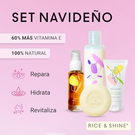 Kit de Skincare con Jabón Facial, Agua de Arroz, Aceite Seco y Crema de Manos | Regalo para Mujer | Hidratante Facial y Limpieza Profunda para Piel Ra
