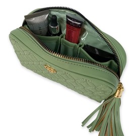 PurseN Small Quilted Makeup Case (Sage Green)