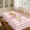 FuenteOrilla 4 Pcs Pink and White Striped Tablecloths Pink Stripe