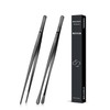 2 Pcs 25.5cm Cooking Tweezers Tongs Precision Serrated Tips, Stainless