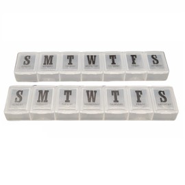 Handy Housewares 7 Day Pill Box 2 Pack Set - Keeps Your Pills Organized (1 Set)