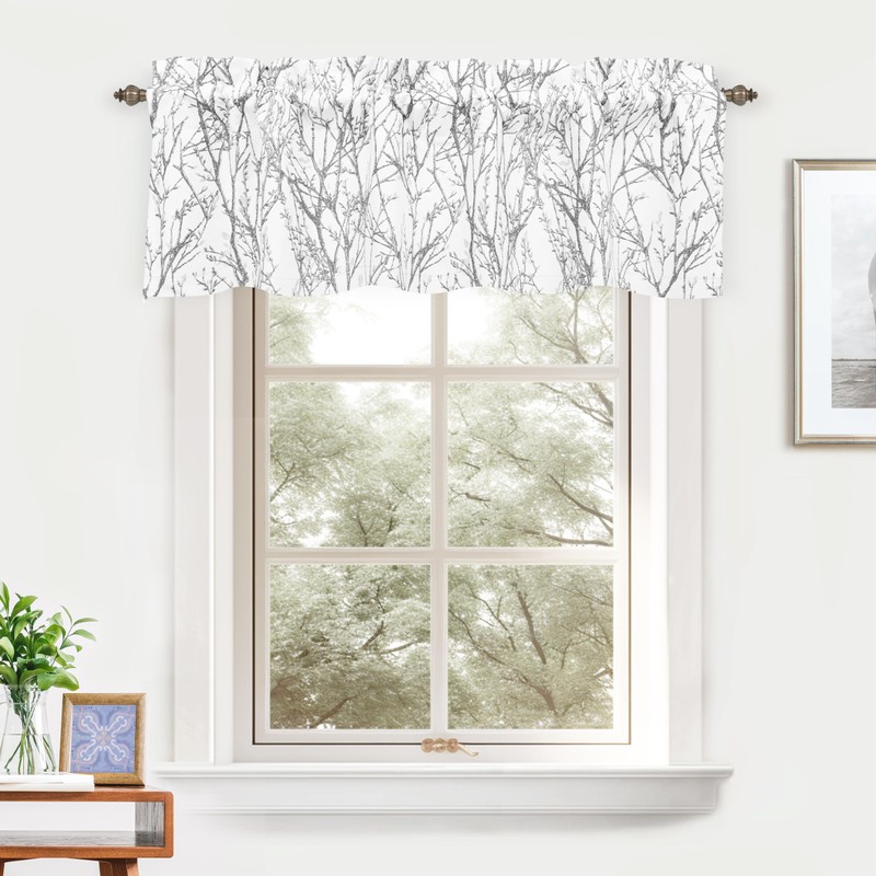 DriftAway Tree Branch Lined Valance Double Layer Blackout Thermal Insulated