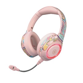 YUNSHANQING ANC Active Noise Cancelling Headphones Bluetooth 5.2, 60H Playtime, Stereo Headphones, Wireless and Wired, Shocking Bass Effect, Clear Calls, Suitable for Home Office Travel (Pink), EL-A2