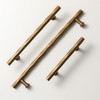 Goo-Ki Rhombus Cabinet Handles Antique Brass Drawer Pulls 3" c-c