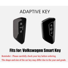 HIBEYO Key Fob Cover for Volkswagen VW Golf 8 Mk8 GTI GTD Seat Ateca Skoda Car Accessoreis with Keychains Soft TPU Key Case, Blue, original size